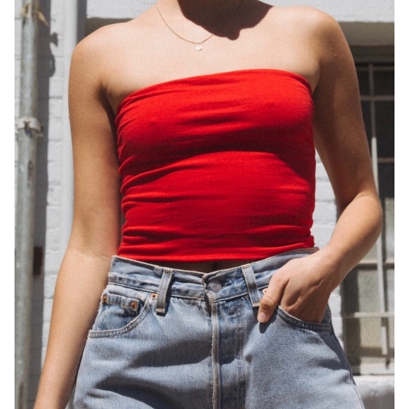 Brandy Melville Tops - red brandy melville tube top